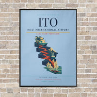 Thumbnail for Hilo International Airport ITO vertical canvas print - framed - light blue background