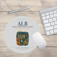Thumbnail for Albany International Airport (ALB) design on light gray round mouse pad