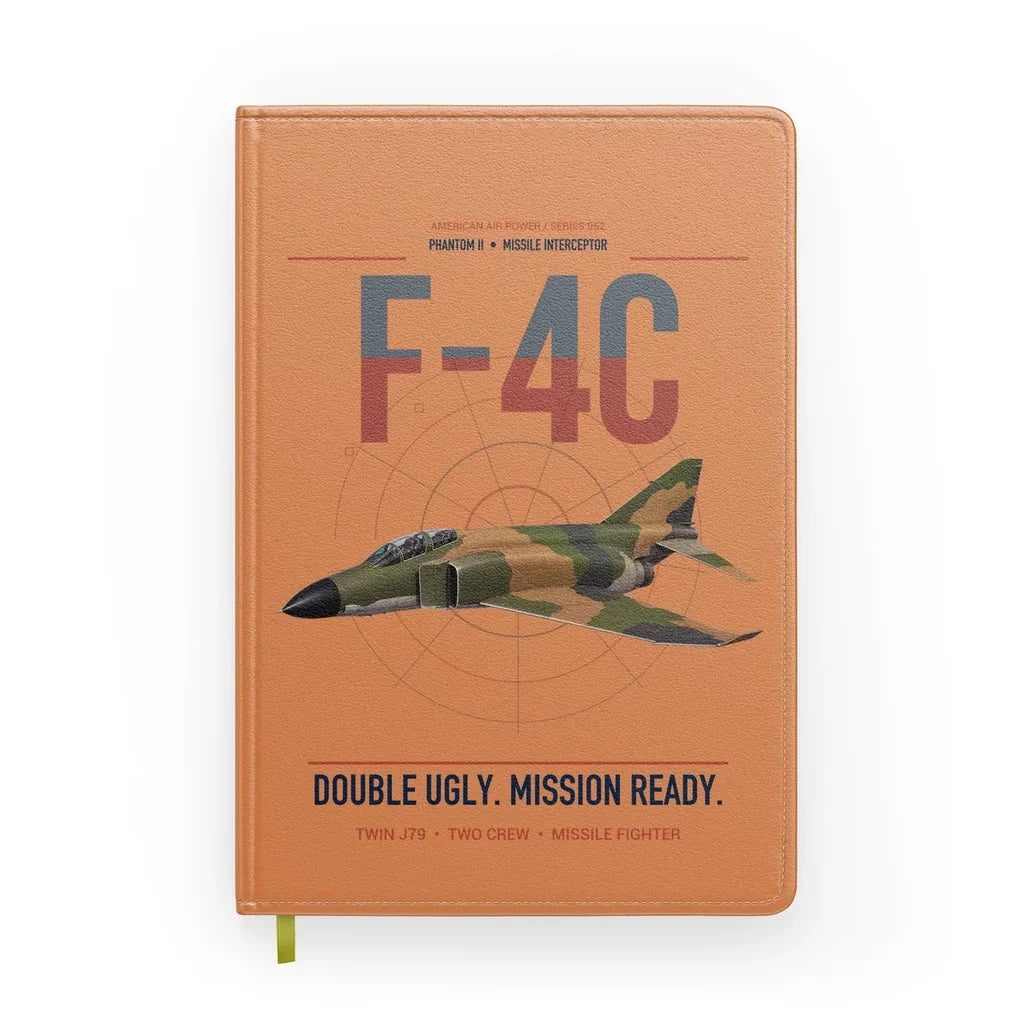 F-4C Phantom II design on orange notebook
