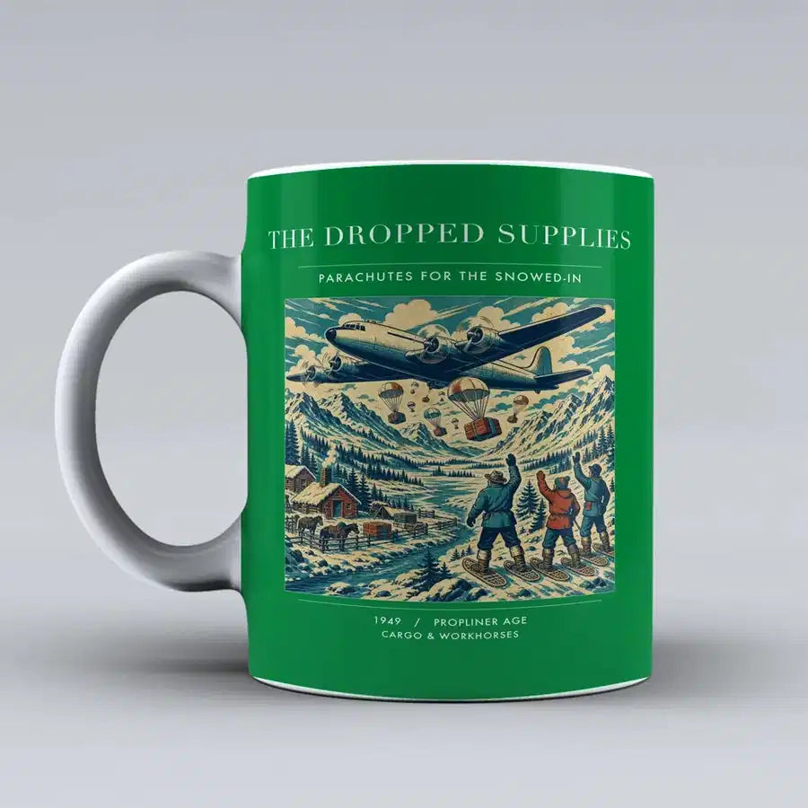 VINTAGE G4234 - The Dropped Supplies - Ceramic Mug design on green