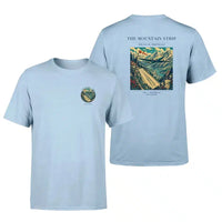 Thumbnail for VINTAGE G4196 - The Mountain Strip - Double-Side T-Shirt design on lightblue double side t shirt