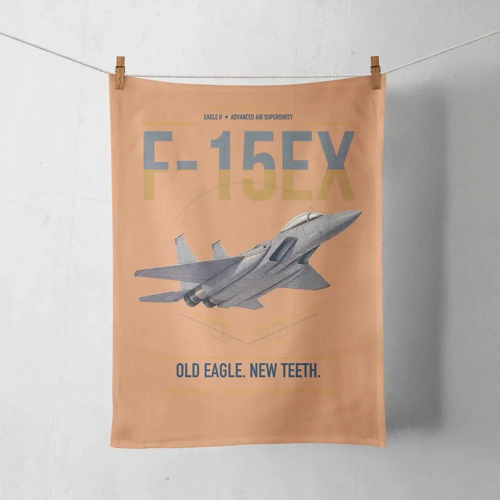 F-15EX Eagle II design on orange towel