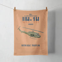 Thumbnail for Bell UH-1H Iroquois design on orange towel