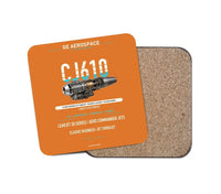 Thumbnail for CJ610 design on orange 1 piece coaster