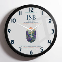 Thumbnail for Islamabad International Airport (ISB) design on light gray framed wall clock