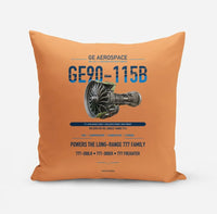 Thumbnail for GE90-115B design on orange pillow