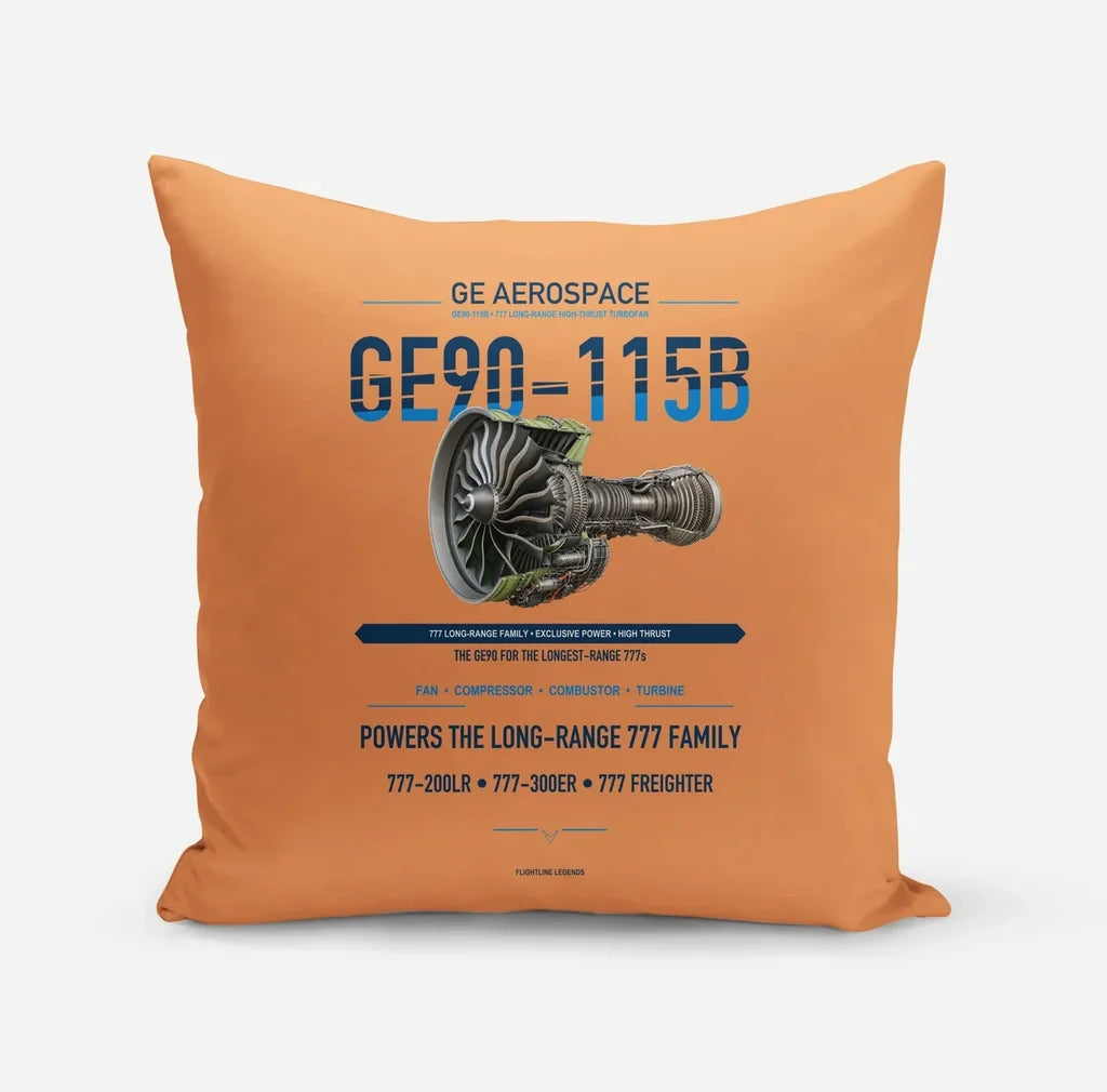 GE90-115B design on orange pillow