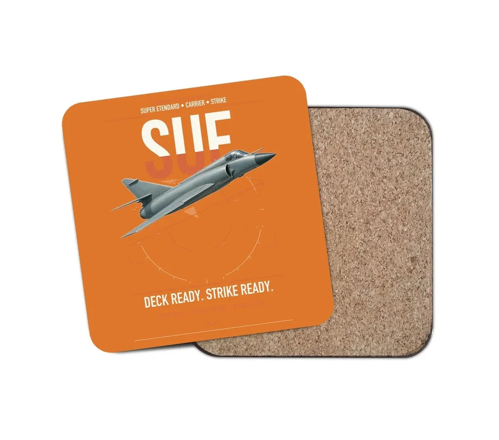 Dassault Super Étendard design on orange 1 piece coaster