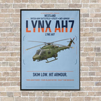 Thumbnail for Westland Lynx AH7 vertical canvas print - framed - light blue background