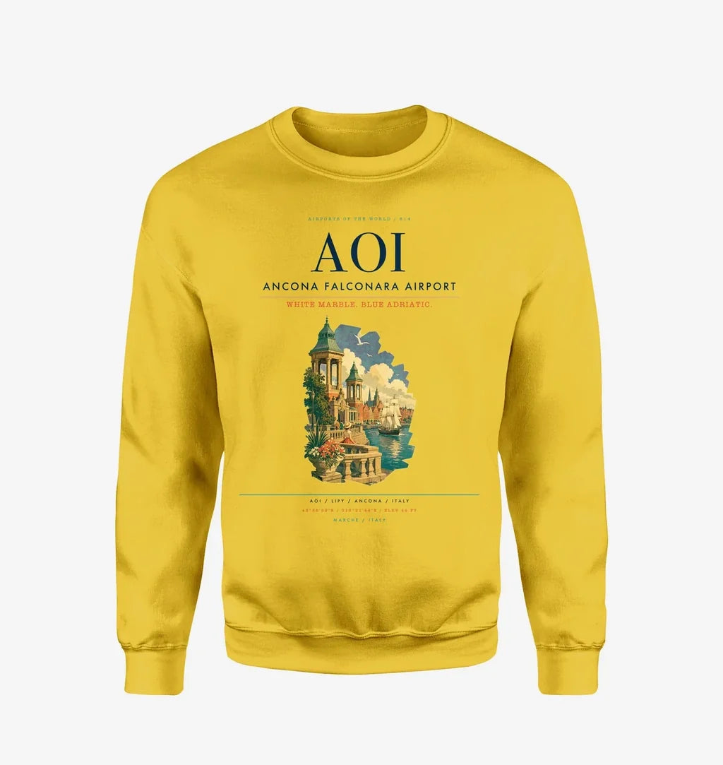 Ancona Falconara Airport AOI Sweatshirt - Yellow