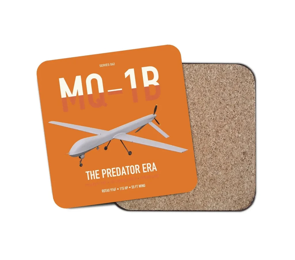 MQ-1B Predator design on orange 1 piece coaster