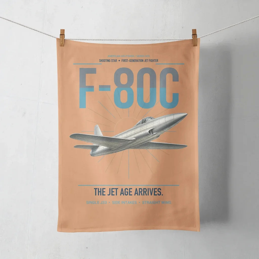 F-80C Shooting Star design on orange towel