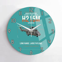 Thumbnail for Airbus H215M design on turquoise no frame wall clock