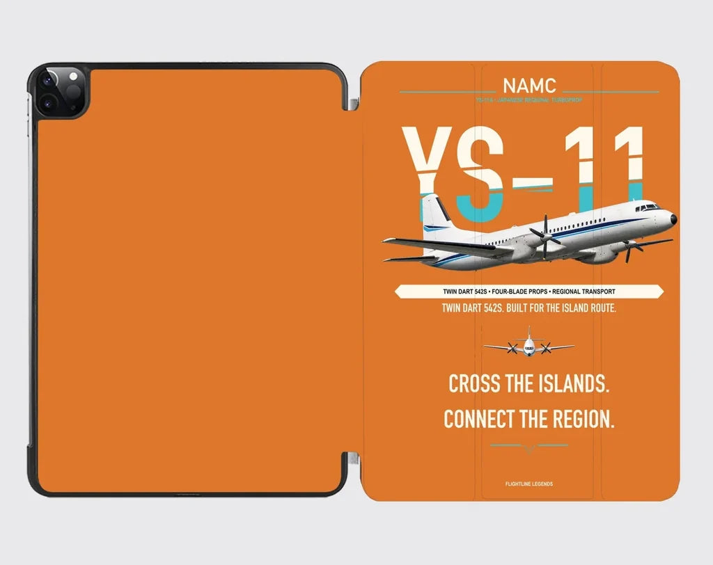 NAMC YS-11A design on orange ipad tablet case