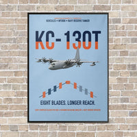 Thumbnail for KC-130T NP2000 vertical canvas print - framed - light blue background