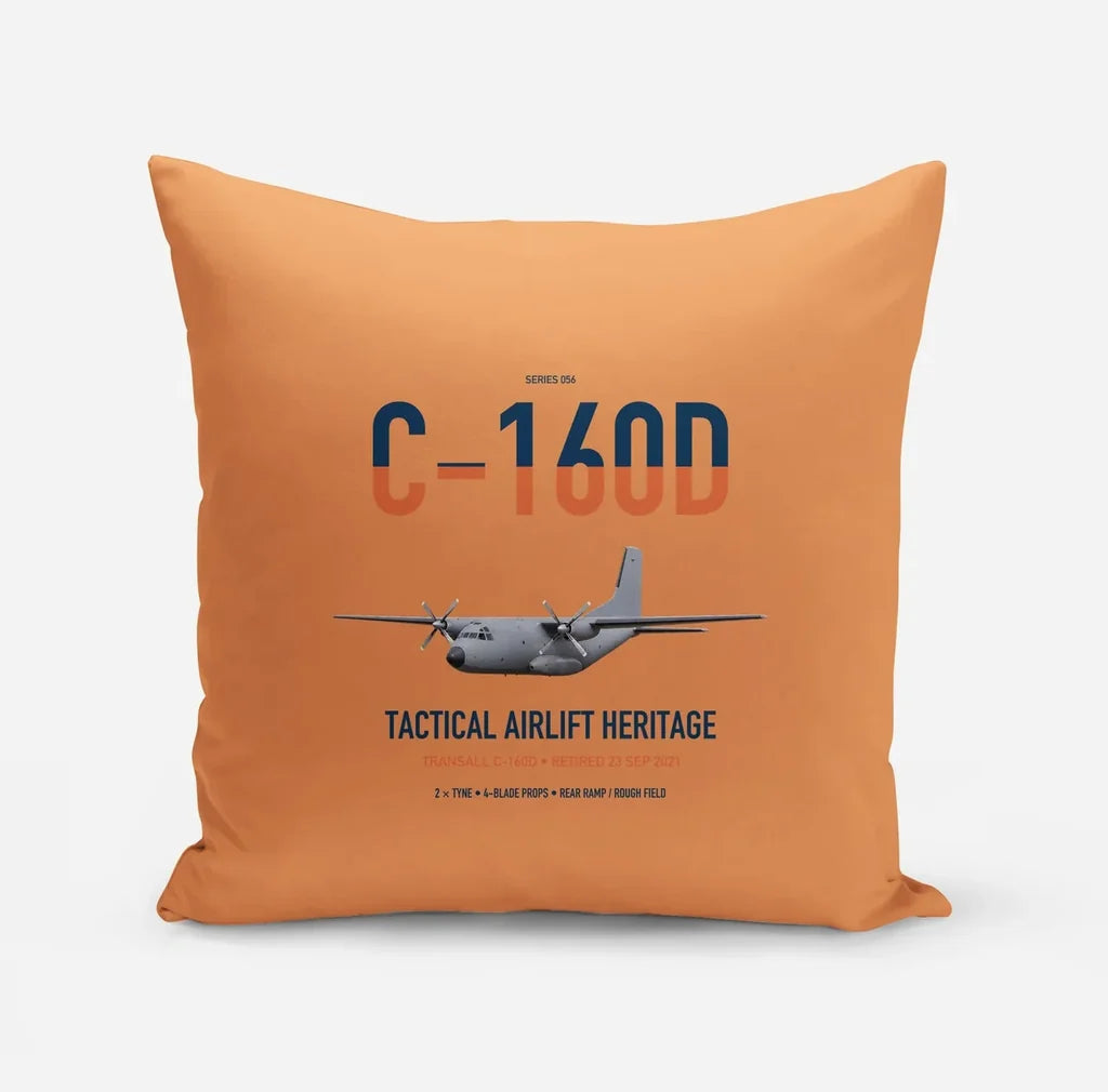 Transall C-160D design on orange pillow