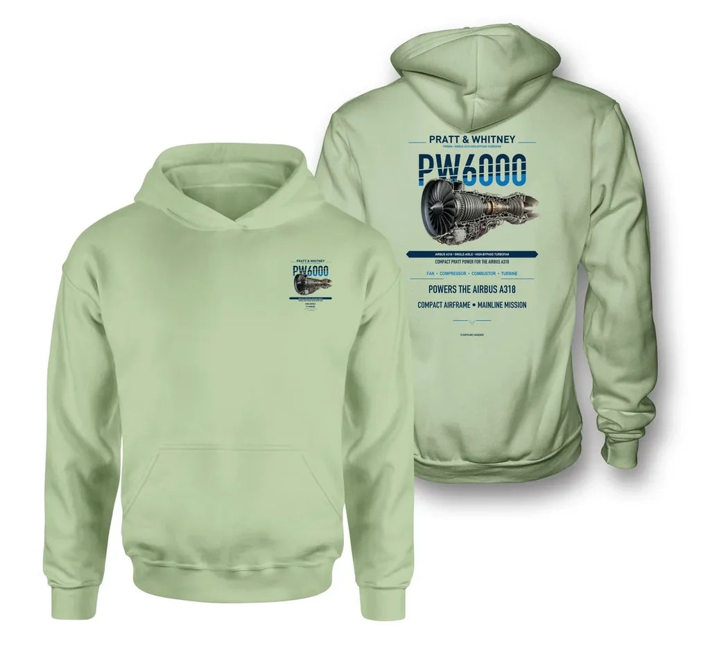 PW6000 design on light green hoodie