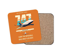 Thumbnail for Boeing 747-400 Dreamlifter design on orange 1 piece coaster