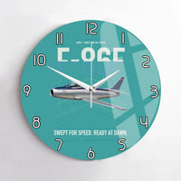 Thumbnail for F-86F Sabre design on turquoise no frame wall clock