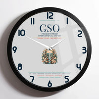 Thumbnail for Piedmont Triad International Airport (GSO) design on light gray framed wall clock