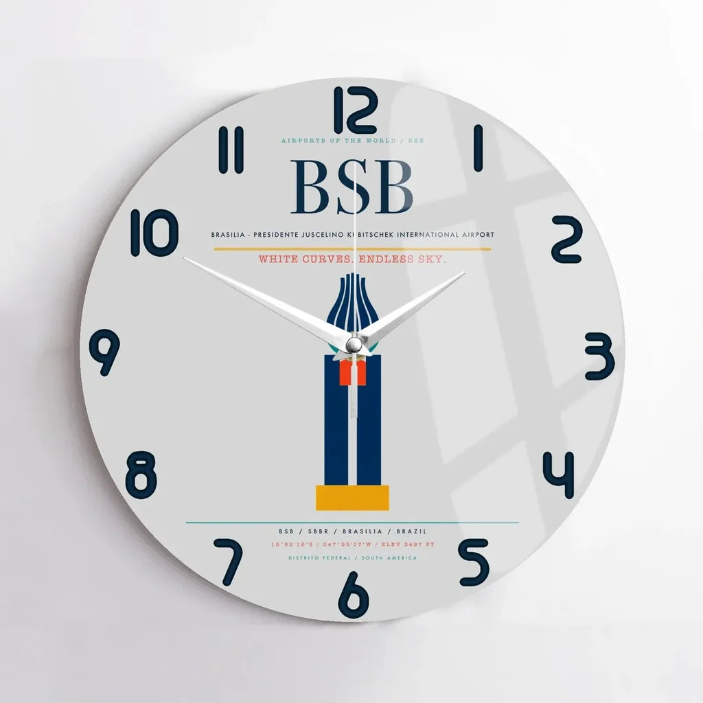 Brasilia - Presidente Juscelino Kubitschek International Airport BSB Wall-Clock No-Frame - Light Gray