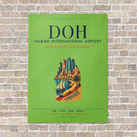 Thumbnail for Hamad International Airport Doha DOH vertical canvas print - no frame - light green background