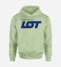 Thumbnail for LOT Polish Airlines logo printed on light green hoodie
