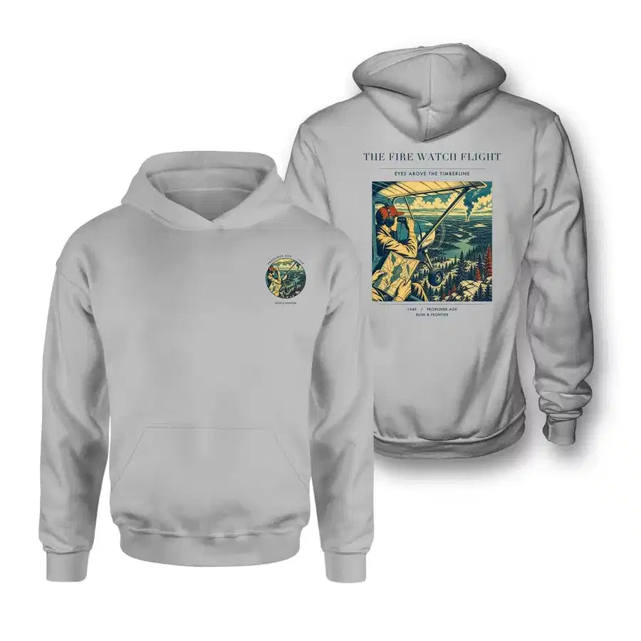 VINTAGE G4194 - The Fire Watch Flight - Double-Side Hoodie design on lightgray double side