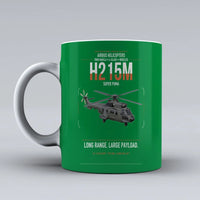 Thumbnail for Airbus H215M design on green ceramic mug, double-side print