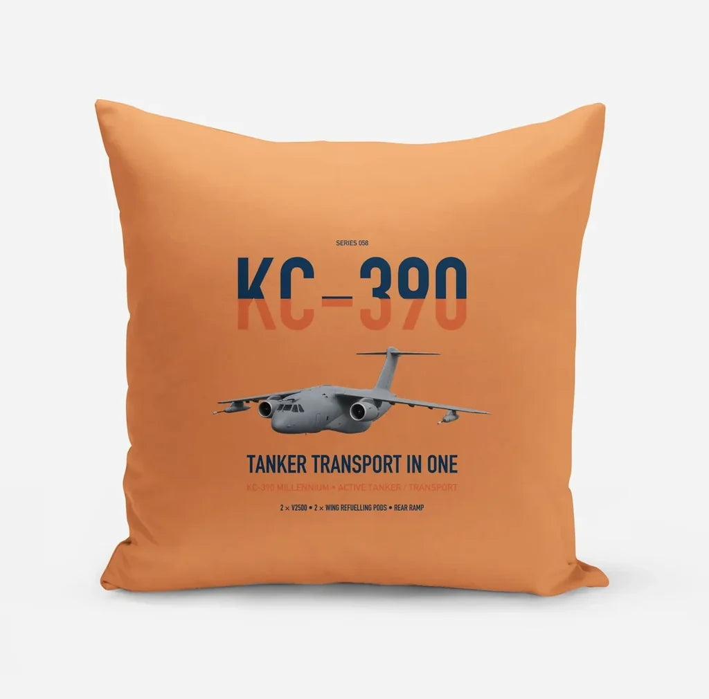 Embraer KC-390 Millennium design on orange pillow