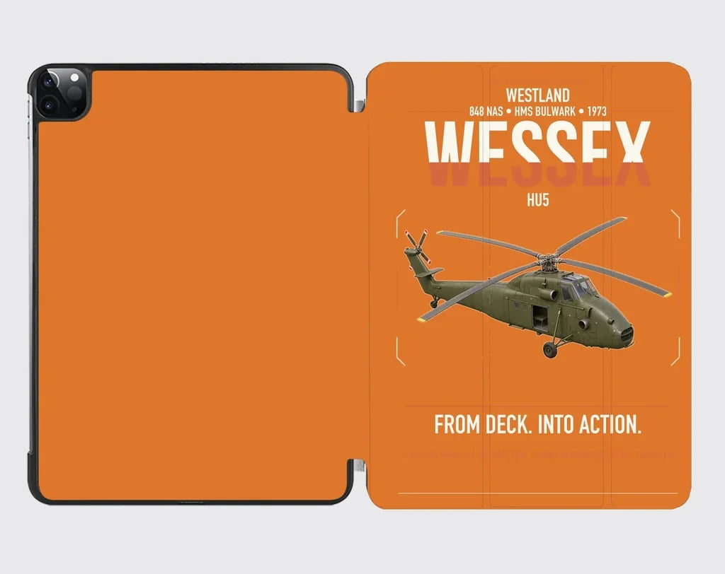 Westland Wessex HU5 design on orange ipad tablet case