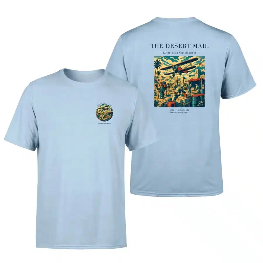 VINTAGE G4020 - The Desert Mail - Double-Side T-Shirt design on lightblue double side t shirt