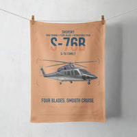 Thumbnail for Sikorsky S-76B design on orange towel