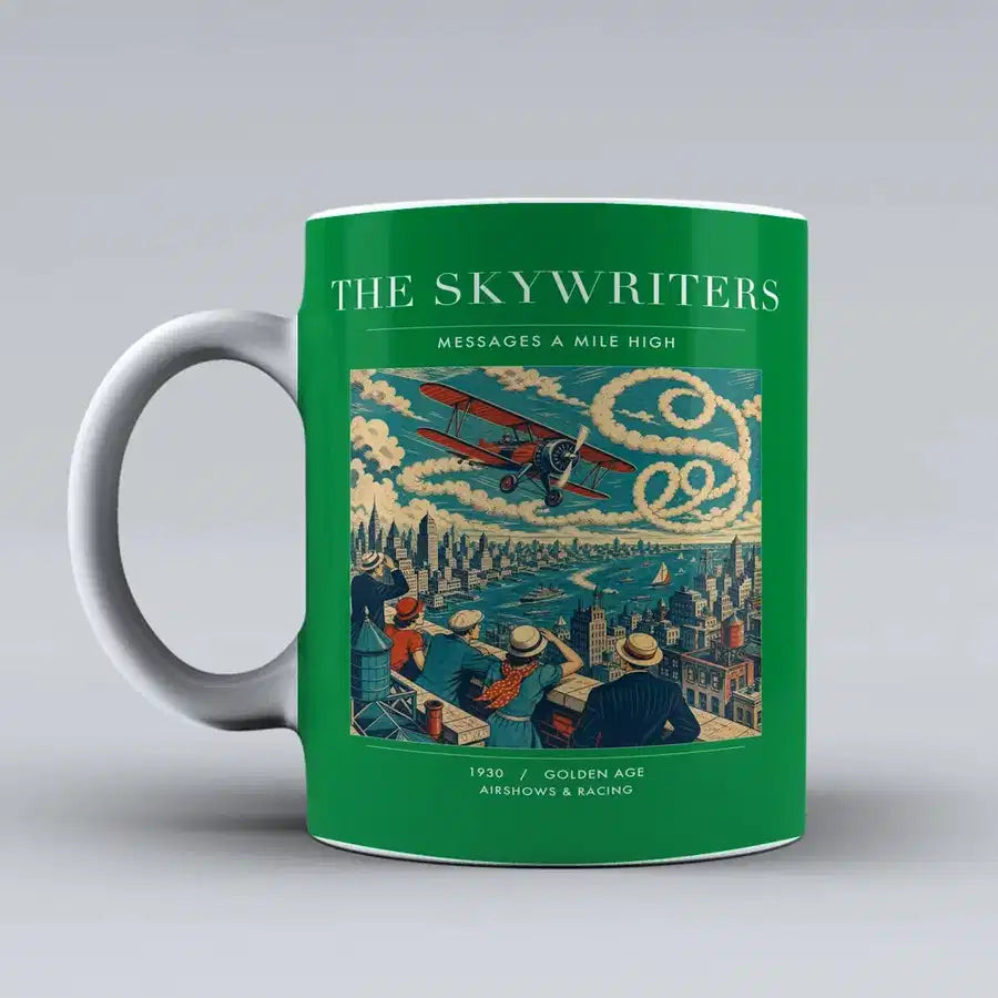 VINTAGE G4036 - The Skywriters - Ceramic Mug design on green