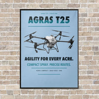 Thumbnail for DJI Agras T25 vertical canvas print - framed - light blue background