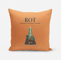Thumbnail for Rotorua Regional Airport (ROT) design on orange pillow