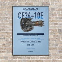 Thumbnail for CF34-10E vertical canvas print - framed - light blue background