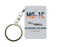 Thumbnail for MQ-1C Gray Eagle ER design on light gray designed key chain, double-side print
