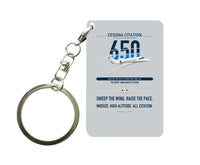 Thumbnail for Cessna Citation 650 - Citation III design on light gray designed key chain, double-side print