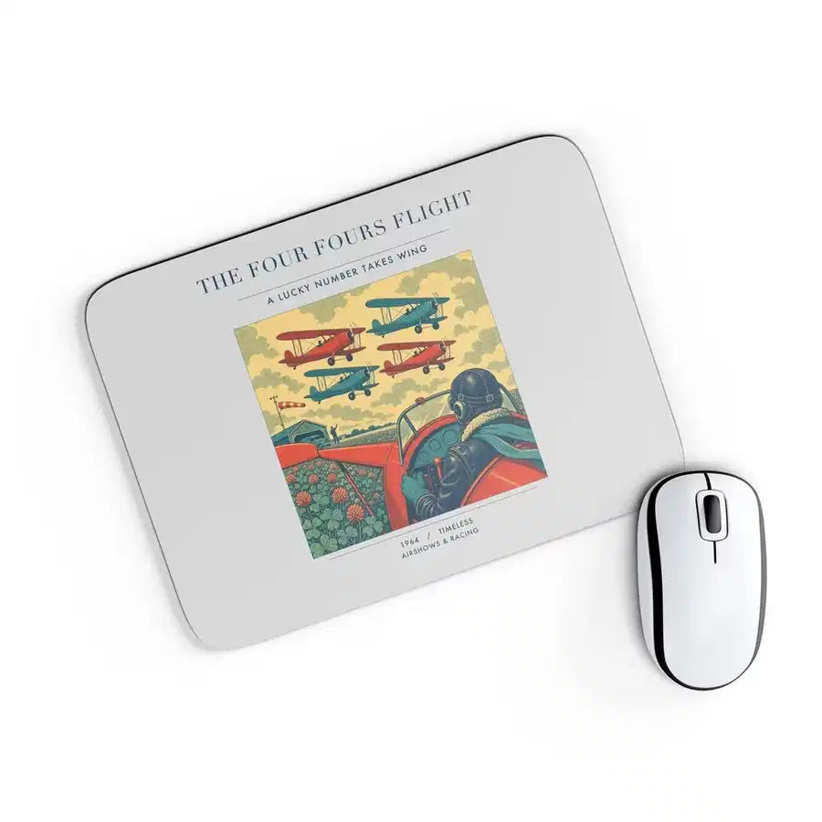VINTAGE G4444 - The Four Fours Flight - Designed Mouse Pads design on lightgray rectangle
