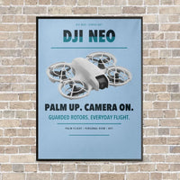 Thumbnail for DJI Neo vertical canvas print - framed - light blue background
