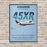 Thumbnail for Bombardier Learjet 45XR vertical canvas print - framed - light blue background