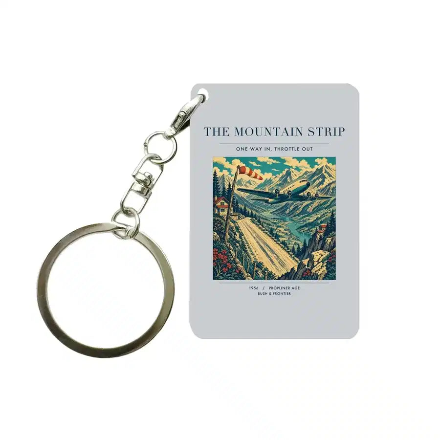 VINTAGE G4196 - The Mountain Strip - Designed Key Chain design on lightgray