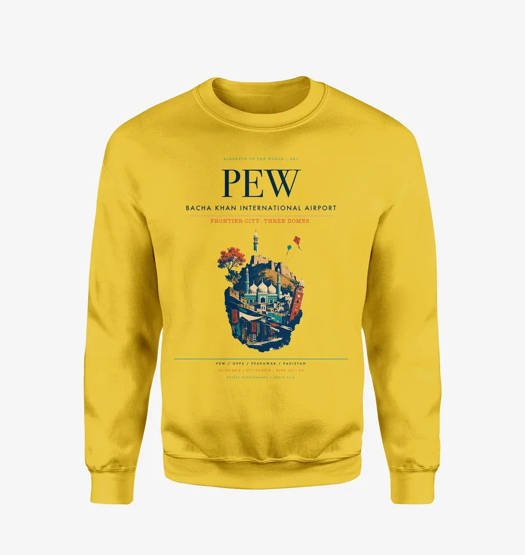 Bacha Khan International Airport PEW Sweatshirt - Yellow