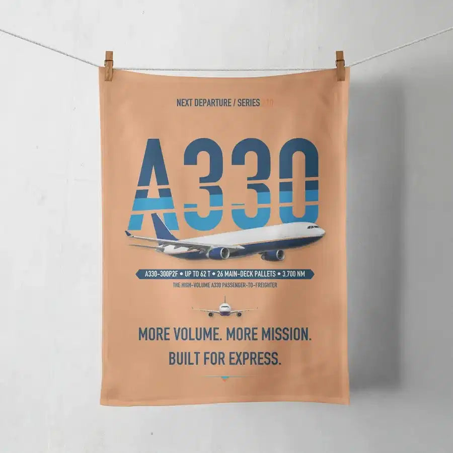 Airbus A330-300P2F design on orange towel