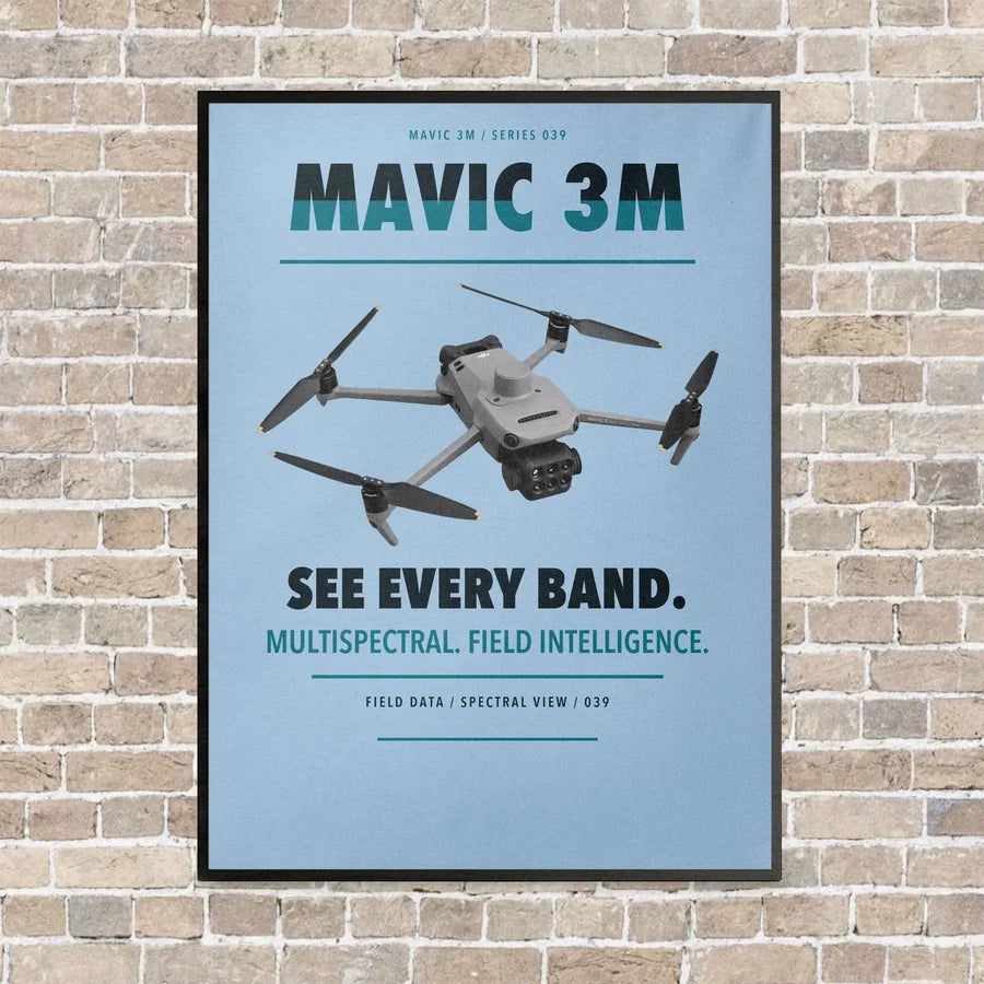DJI Mavic 3 Multispectral vertical canvas print - framed - light blue background