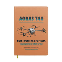 Thumbnail for DJI Agras T40 design on orange notebook