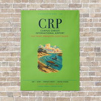 Thumbnail for Corpus Christi International Airport CRP vertical canvas print - no frame - light green background