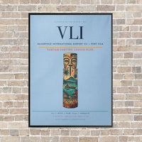 Thumbnail for Bauerfield International Airport VLI — Port Vila vertical canvas print - framed - light blue background