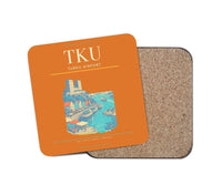 Thumbnail for Turku Airport (TKU) design on orange 1 piece coaster